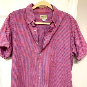 L.L Bean Seersucker button down